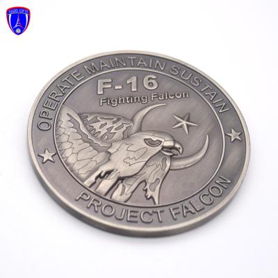 China Europe China Manufacturer Antique Military 3d Old F-16 Falcon DIS Fight Coins For Sale for sale