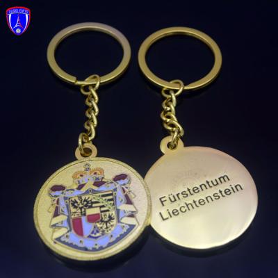 China Liechtenstein coat of arms keychains logo custom tourism key chain karton promotion gift for sale