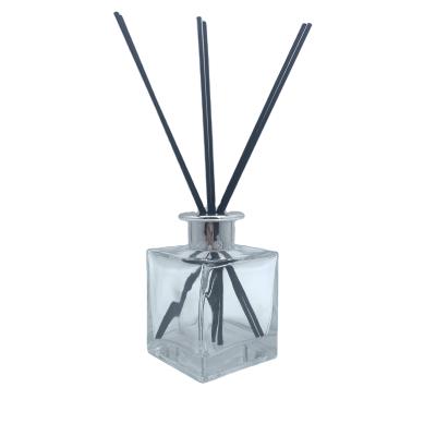 China Gift & High Quality Craft YZ-7310# 250ml Reed Fiber Stick Square Shape Diffuser Glass Bottle For Indoor Uses for sale