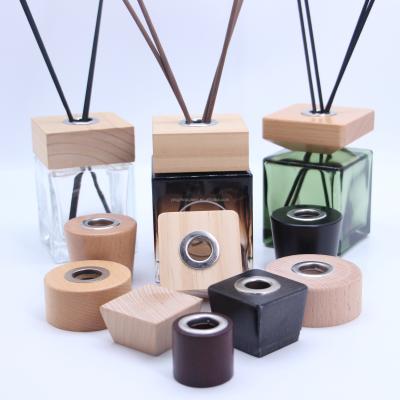 China Wooden Reed Diffuser Bottle YZ-WC# Reed Diffuser Glass Bottle Accessories Cap 24mm 26mm 28mm 30mm for sale