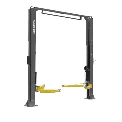 China CE Approved 4ton Clear Floor Two Post Lift Manual Single Side To Open 4t Hydraulic Car for sale