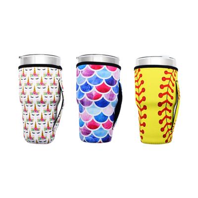 China Waterproof 3 Piece Coffee Cup Sleeve Reusable Neoprene Insulated Sleeves Cup Cover Holders Drinks Sleeve Holder For 30-32 Oz Cold-Hot Beve for sale