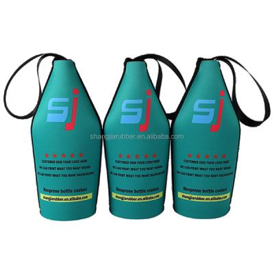 China Waterproof Neoprene Insulated Resistance Zipper 750ml Slippery Wine Bottle Cans Cooler Bag for sale