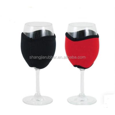 China Blank Logo Red Black Neoprene Waterproof Custom Bar Use Reusable Wine Cup Tumbler Insulator Cooler for sale