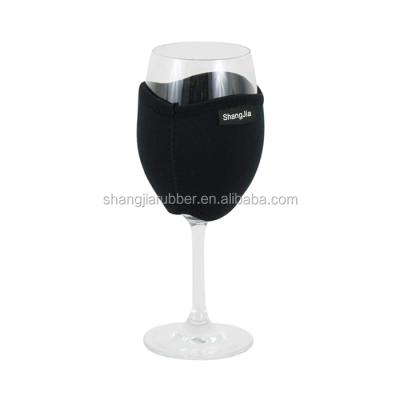 China Navy Blue Waterproof Neoprene Tumbler Wine Glass Stand Insulated Cooler Bag for sale