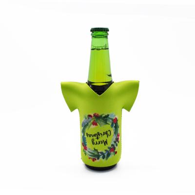 China Waterproof 2021 New Arrival Christmas Design Neoprene Beer Bottle Cooler Sleeve Custom Bottle Sleeve for sale