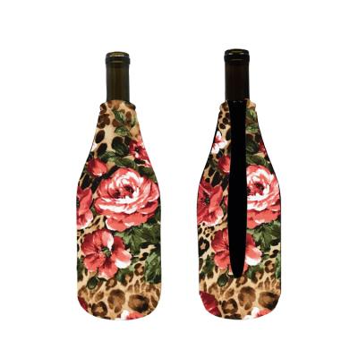 China Waterproof 2021 New Arrival Waterproof Thermal Insulated Neoprene Floral 750ml Champagne Wine Sleeve Bottle for sale