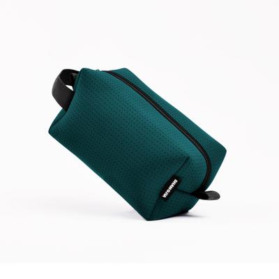 China Recyclable Dark Green Soft Rubber Rectangle White Neoprene Cosmetics Large Pouch for sale