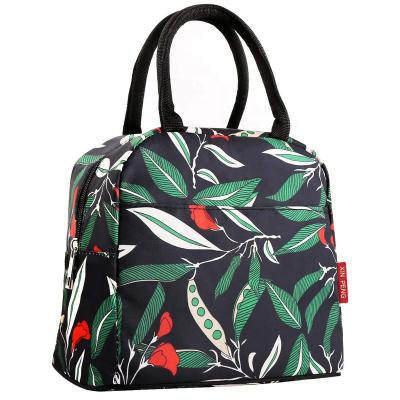 China Waterproof Fashion Personalized Neoprene Flora Zip Top Waterproof Lunch Cooler Tote Bag For Women for sale