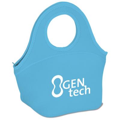 China High Quality Fashion Solid Color Neoprene Waterproof Portable Reusable Lunch Bag With Logo Printing for sale