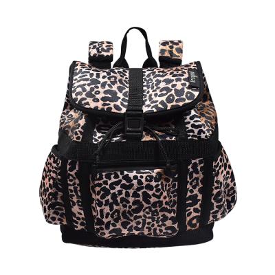 China Waterproof Custom Design Durable Leopard Print Neoprene Backpack For Women Lady for sale