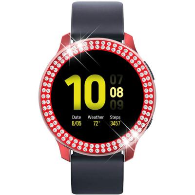 China Low MOQ Samsung Watch 2 Series 40mm 44mm Active Diamond Protective Watch Case Cover PU Screen Protector Cover For Samsung for sale