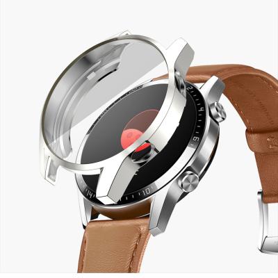 China MOQ HUAWEI GT2 TPU 46mm Plated Smart Watch Bumper Lower Case Protective Cover Case Screen Protector for sale