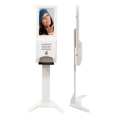 China Indoor 21 Inch Floor Standing Hand Sanitizer Dispenser Digital Signage Kiosk for sale