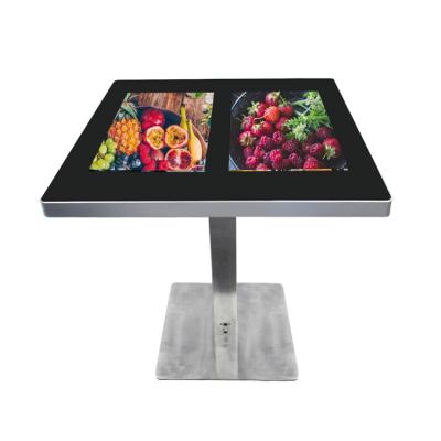 China Indoor Android Dual Touch Screen Interactive Coffee Table Multi Monitor for sale