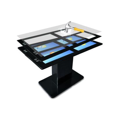 China Indoor White Round Coffee Bar Interactive Smart Multi Touch Table With RFID Reader for sale