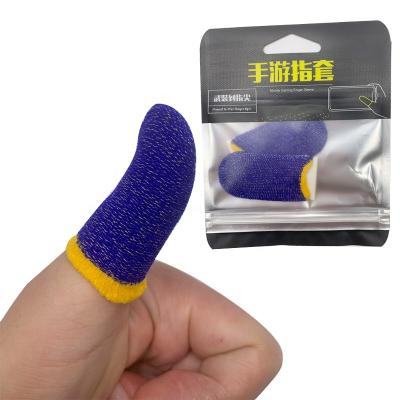 China Silver Non-slip Finger Sleeves Finger Sleeves Fiber Mobile Joystick Screen Touching One Game 2 Thumb Coversfor Mobile PU BG Bag for sale