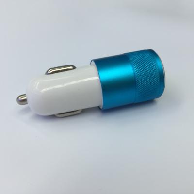 China Customize ABS + Aluminum Universal multi usb car charger adapter with 2 usb ports for sale