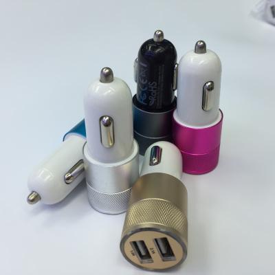 China OEM / ODM Car Double USB  Charger With Led Light , Portable Dual USB Car Adapter for sale