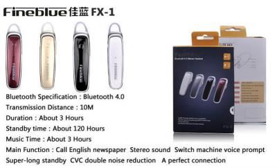 China V4.0 EDR Stereo Bluetooth Headset Noise Cancelling , Small In Ear Bluetooth Headphones for sale