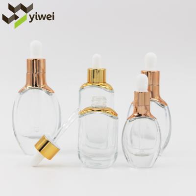 China Luxury Wholesale Cosmetic Skin Care Packaging Bottle With Plastic Pump, Glass Cosmetic Pump Bottle for sale