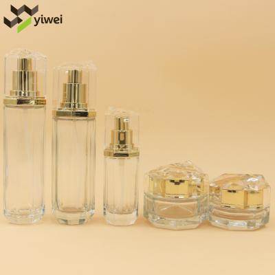 China Factory Price Luxury Acrylic Cosmetic Packaging Lotion Bottle 100ml 120ml Cream Plastic Jar 30ml for sale