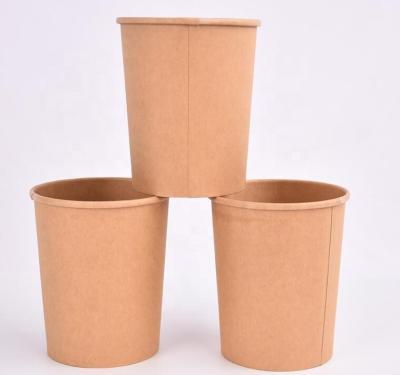 China Food Grade Food Grade Wrapping Paper Disposable Biodegradable Disposable Cup Take Away Salad Paper Bowl With Lid for sale