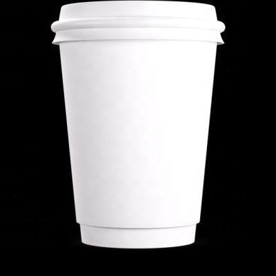 China 12oz Disposable 350ml Coffee To Go White Insulated Hot Cups Wholesale Unprinted Wall Hot 12oz Double Paper Cups for sale