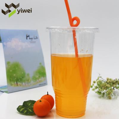 China Single Wall Plastic Cups With Logo Printed 32oz Custom Clear Transparent Drinking Plastic Cups Disposable for sale