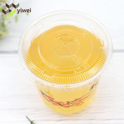 China Single wall hot selling 12 16 cup 20 oz plastic transparent boba u shape yogurt juice disposable cups with lids for sale