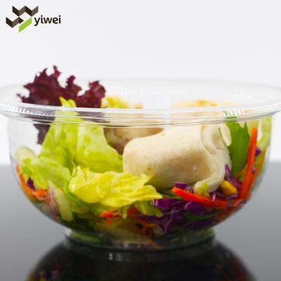 China Single Wall Biodegradable Disposable Plastic Salad Bowl, Clear Food Salad Container With Lid, PET Salad Container for sale