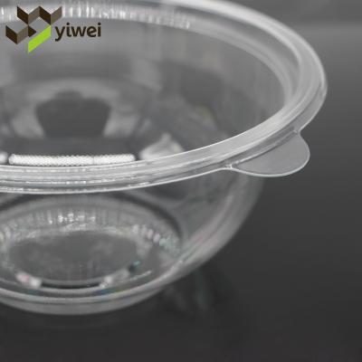 China Single Wall Plastic Disposable Salad Container With Lid Clear Transparent Salad Bowl Noodle Fruit Packaging 24oz 32oz for sale