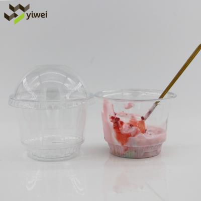 China 8oz Single Wall Disposable Custom Pet Coated Clear Plastic Ice Cream Cup PET Ice Cream Cup for sale