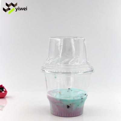 China Single Wall Disposable Plastic Dessert Cup Pet Ice Cream Sundae Muffin Cups With Lid,Plastic Ice Cream Cup for sale