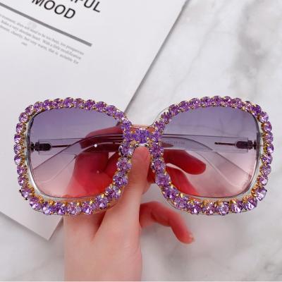 China 2020 Newest Fashion Sunglasses Kenbo Eyewear Fashion Designer Oversized Square Frame Bling Rhinestone Luxury Sunglasses for sale