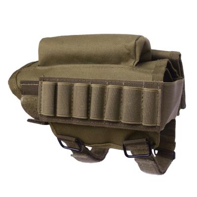 China Removable Tactical Rifle Buttstock Cheek Rest Rack With 2 Molle Pouch For 8 Grid Shells for sale