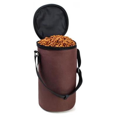 China Outdoor Collapsible Water Resistant Polyester Fabric Dog Food Storage Stored Bag With Zippered Lid for sale