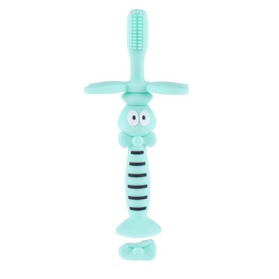 China U Shaped Seamless 360 Electric Baby Toothbrush Cotton Baby Toothbrush Silicone Rotating Finger Toothbrush for sale