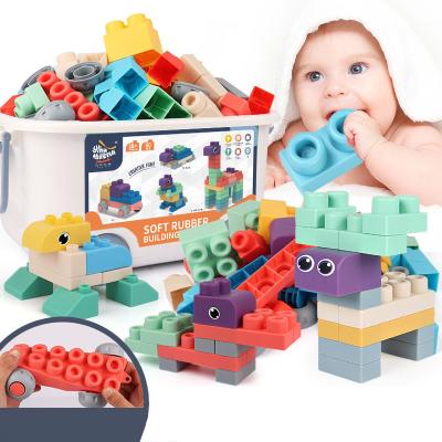 China Christmas 2020 Best Bady Toy Amazon Selling Kids Learning 3d Color Educational Game Silicone Building Block Sets Wooden Marble Run Toy for sale