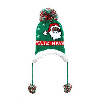 China New Christmast Ornament Christmas Hat Knitted Warm Woolen Christmas And Plush Decorative Children's Autumn And Winter Baby Hat for sale