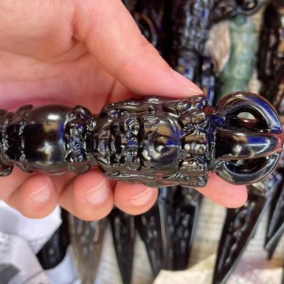 China China Wholesale Natural Obsidian, Diamond Pestle, Magic Wand Carving, Pharaoh's Scepter for sale