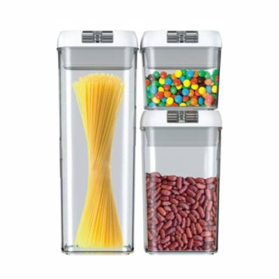 China Kitchen Organizer Pantry Fridge Stored Airtight Plastic Food Jars Set With Lid Air Tight Food Storage Containers for sale