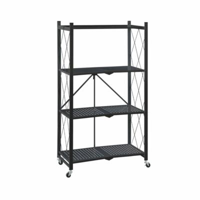 China Multifunctional Storage Home Storage Metal Shelf With Wheels Kitchen Spokes Storage Telescopic Rack for sale