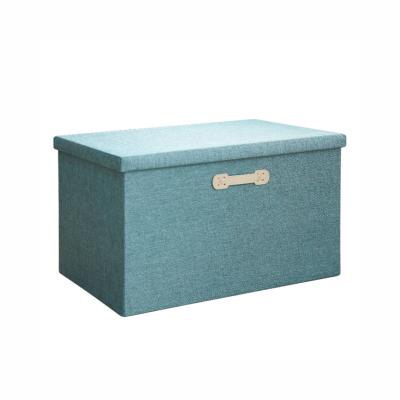 China Hot Selling Living Room Large Capacity Household Matching Organization Bins Collapsible Clothing Storage Canvas Box With Mixed Color for sale