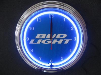 China Promotional Gift Quartz Neon Light Wall Clock Aluminium Frame Glass Surface for sale