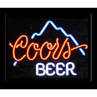 China Business Orange / Blue Neon Beer Signs Neon Sculptures With Metal Chain for sale