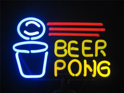 China Multi Color Espresso / Beer Pong Neon Signs With Double Coating for sale