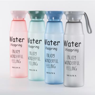 China Sustainable wholesale 650ml bpa free kids adults sports frosted plastic water bottle for drinking for sale