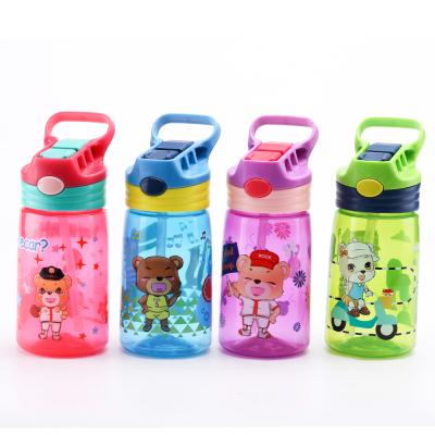 China Custom Sustainable Kids School Bpa Free Plastic Water Bottle With Straw And Lid for sale