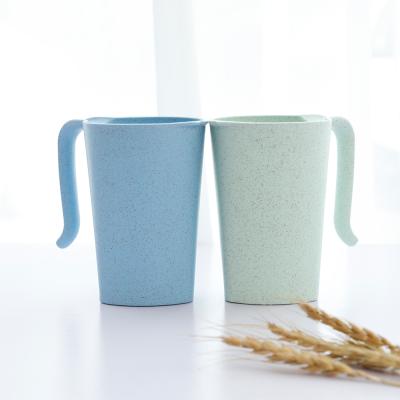 China Viable Manufacturer Promotional Stackable Wheat Fiber Coffee Mugs Mug With Handle for sale